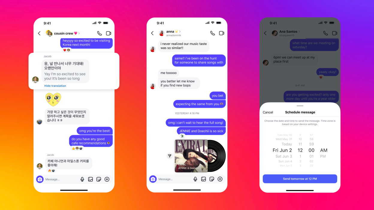 Instagram 私訊功能大升級：預約發送、置頂訊息與音樂分享登場